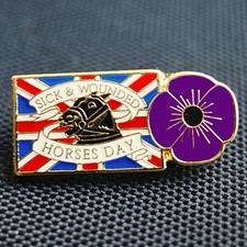 Purple poppy pin badge Horses