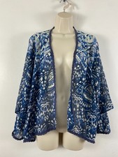 M&S indigo uk size 16 blue mix open front polyester shoulder throw