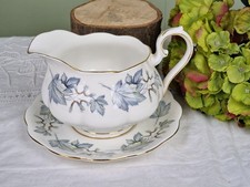 Vintage Royal Albert Bone China Silver Maple Gravy Boat or Sauce Jug & Saucer