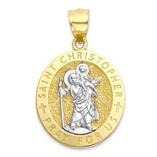 Real Solid Two-Tone Gold Saint