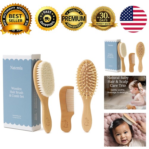 Wooden baby hair - hair, brush