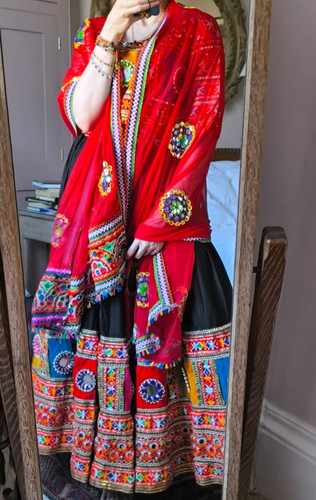 Black embroidered cotton - embroidered, blend