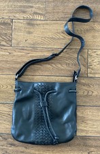 John Rocha Ladies Black Real Leather Crossbody Bag