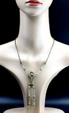 Butler & Wilson Skeleton Necklace - red eyes, sparkly clear crystal stones boxed