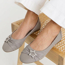 Ladies Womens Flat Shoes Slip