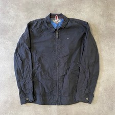 Tommy Hilfiger Harrington Jacket Mens 2XL Y2K Full Zip Windbreaker, Black