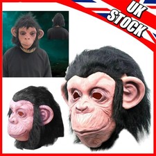 Costume Gorilla Monkey Animal Head Full Latex Mask Adult Halloween Cosplay Prop✅