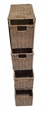 Natural Wicker Storage Tower – Stylish Organiser with 4 Baskets