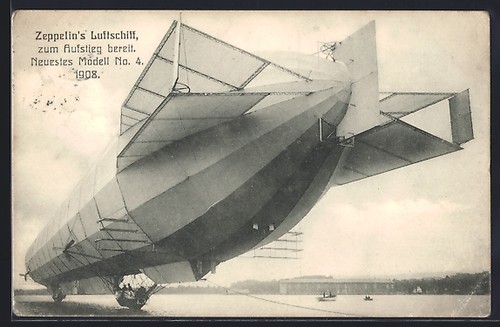Postcard zeppelin airship - postcard,