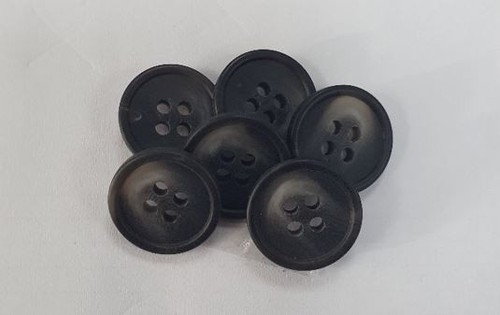 Matt black horn 4hole buttons - horn,
