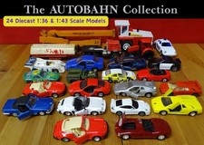 BIG JOB-LOT BUNDLE OF 24 1:36 & 1:43 SCALE CORGI SIZE TOY MODEL CARS OLD & NEW