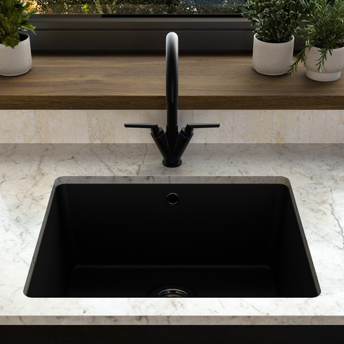 Single bowl undermount - undermount, black