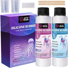230g Silicone Mould Making Kit, Translucent Silicone Rubber, 1:1 by Weight Super