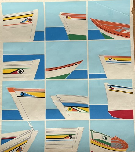 1987 silkscreen modern boats