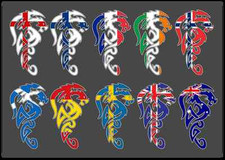 Various Flag Tribal Dragon Car