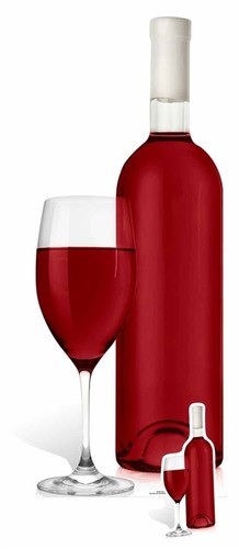 Giant red wine - red, glass