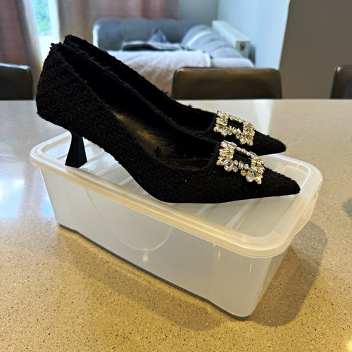 Zara black court - black, pointed