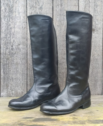 Vintage military black leather - military,