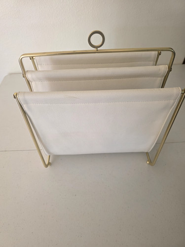 Magazine rack white faux - magazine,