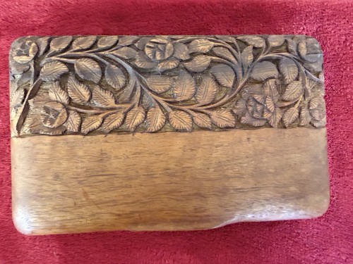 Vintage wooden box hinged - , lid
