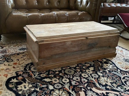 Pine coffee table chest drawer - coffee,