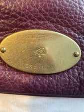 Mulberry Leather Pouch - Burgundy/Purple Good Condition