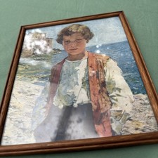 Vintage 1950s Framed Young Boy