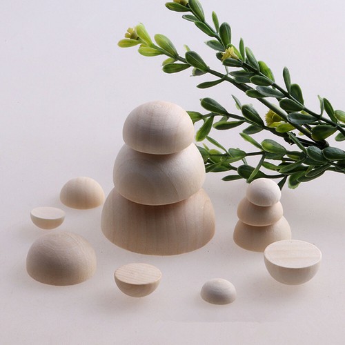 100x half wooden beads - 100x,