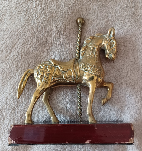 Vintage brass carousel horse - vintage,