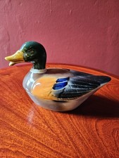Michel Caugant Vintage Ceramic Duck Lidded Pate/Terrine Dish