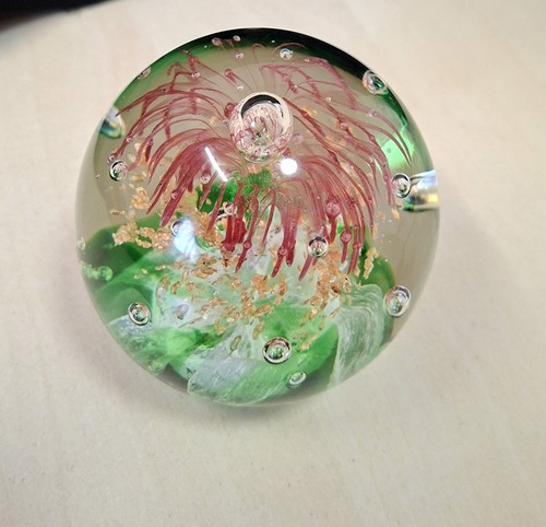 Vintage glass pink - glass, green