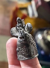 Vintage Silver Scenes Thimble Silver Plated Collectors Dandelion Poppy Fairy