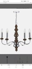 Stunning 5 light chrome wooden