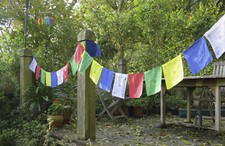 Fairtrade Tibetan Buddhist Cotton Prayer Flags - 5.5 metres long - 25 flags