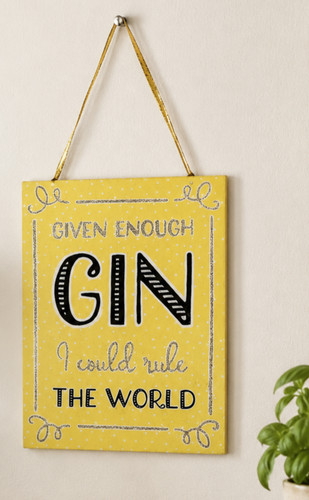 Sass belle gin wall - belle, plaque