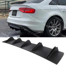 For Audi A3 A4 S3 S4 A5 Rear Diffuser 10 Fins Bumper Lip Splitter Spoiler Black