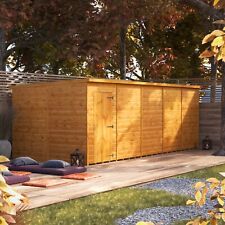 Shed | Power Pent Garden Sheds | Wooden Windowless Workshop| Sizes 16x4 to 20x8