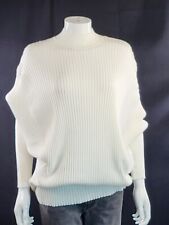 QED London White High Neck Jumper Knitwear UK S/M Viscose Polyester Mix