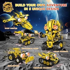 STEM 5in1 Robot Building Kit for Kids,Remote & App Controlled Building Set Gift