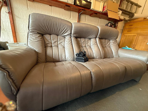 Grey leather seater - grey,