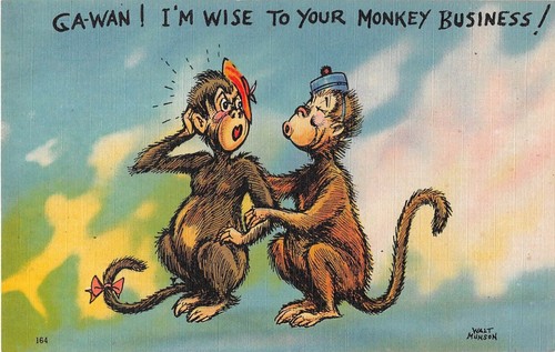 Male monkey kiss - male,