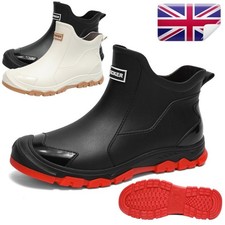 Men Short Rain Rubber Boots Waterproof Ankle Deck Shoes Fishing Garden Out