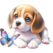 Beagle Puppy Dog Vinyl Sticker