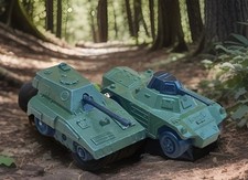 Matchbox Rolamatics Weasel 1973 + SP Gun 1976 Military Duo Vintage Diecast Lot