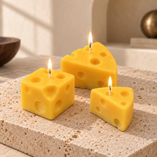 Cheese scented candle novelty - scented,