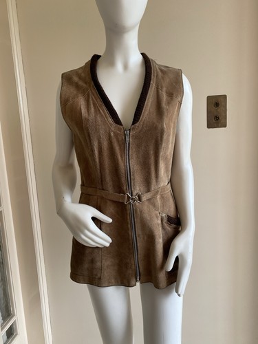 Vintage 1970s brown suede - vintage,