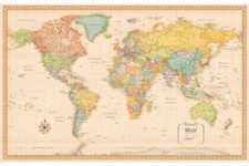 36"×24" 29"×18" Map Of  The World Wall School Educational Poster