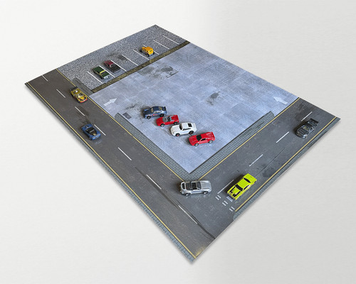Car park road diorama - car,