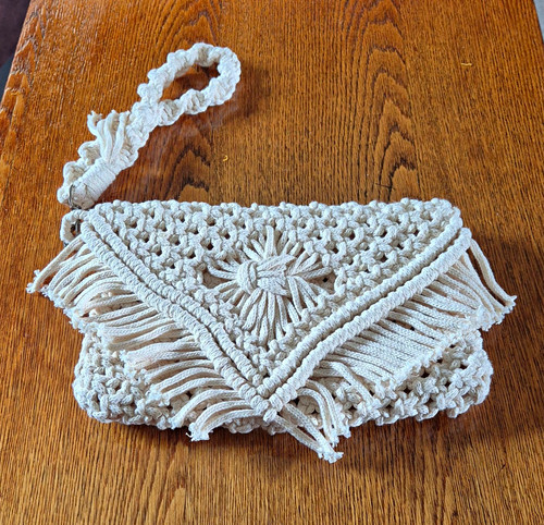 Cream cotton macrame fringe - cotton,