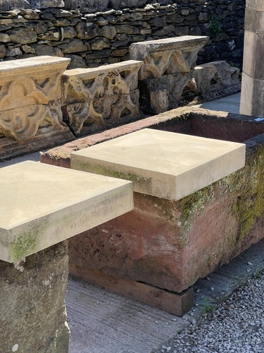 Pair reclaimed sandstone - pair, of